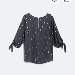 Papermoon Dark Gray Tie Sleeve Blouse